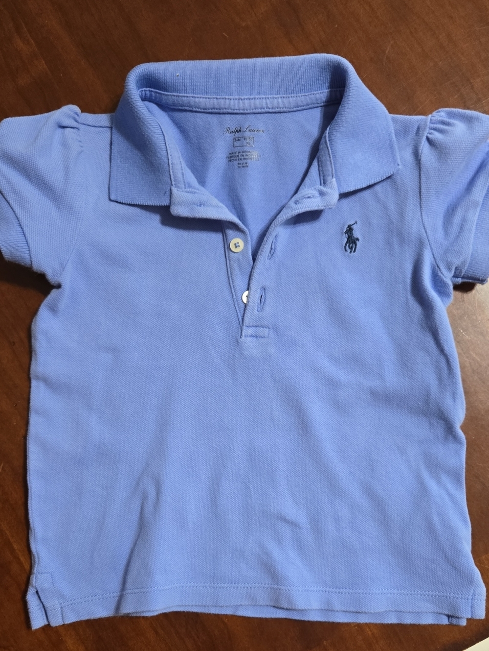 Ralph Lauren Kids Light Blue Polo with Navy Logo